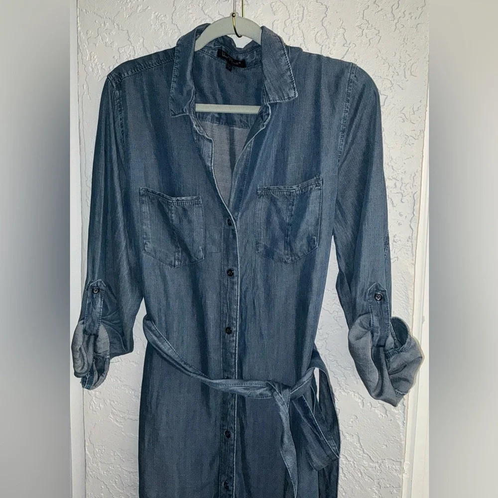 Velvet Heart Blue Denim Shirt Dress with Tie (NWOT) - Picture 2 of 7